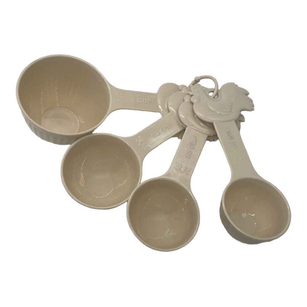 Paula Deen Signature Pantryware 4-Piece Melamine Measuring Cup Set, Cream Color